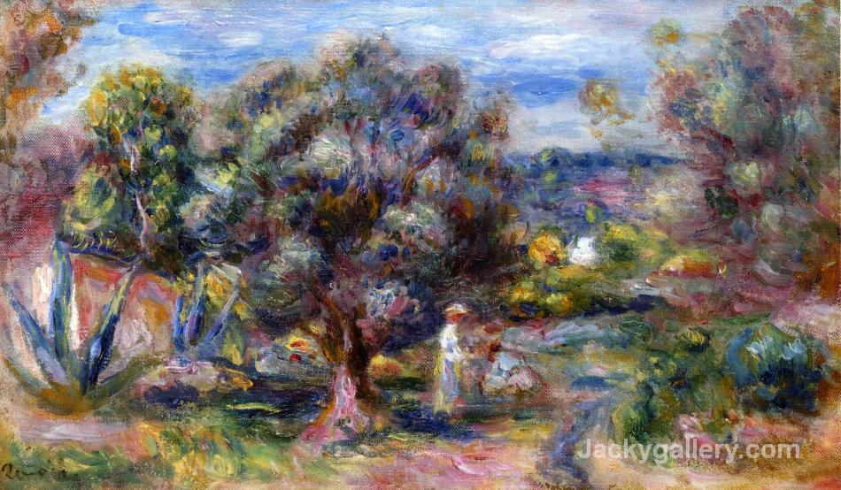 Aloe, Picking at Cagnes by Pierre Auguste Renoir paintings reproduction